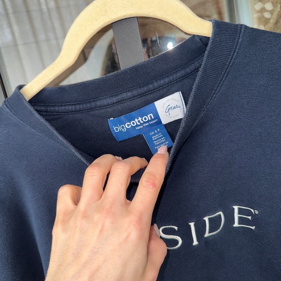 Seaside 30A embroidered crewneck pullover navy sweatshirt long sleeve unisex - Picture 2 of 7